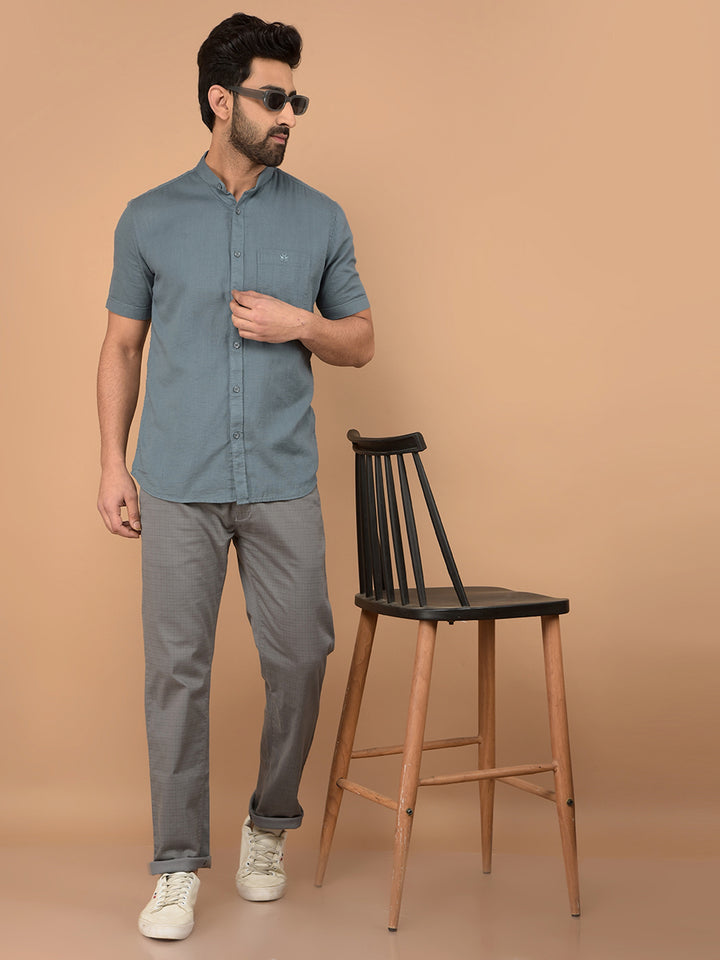 Green 100% Cotton Shirt-Men Shirts-Crimsoune Club