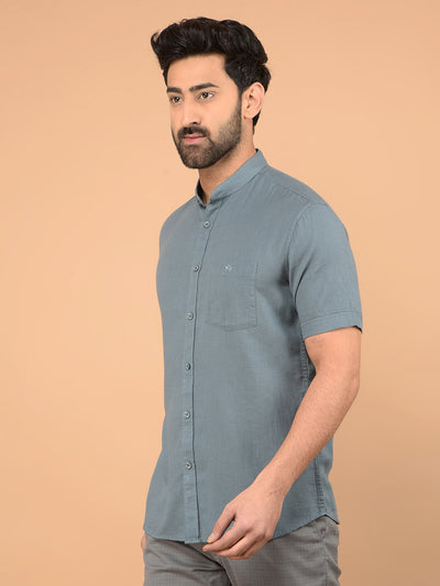 Green 100% Cotton Shirt-Men Shirts-Crimsoune Club