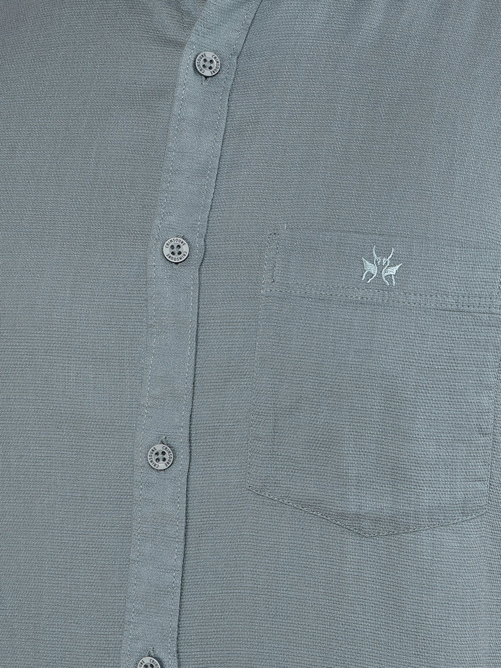 Green 100% Cotton Shirt-Men Shirts-Crimsoune Club