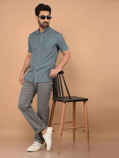Green 100% Cotton Shirt-Men Shirts-Crimsoune Club