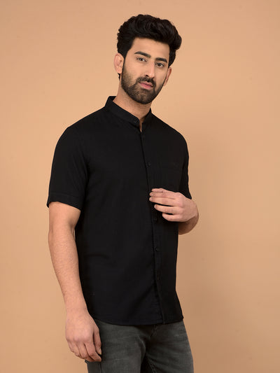 Black 100% Cotton Shirt-Men Shirts-Crimsoune Club
