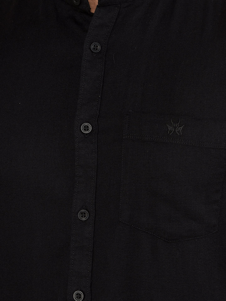 Black 100% Cotton Shirt-Men Shirts-Crimsoune Club
