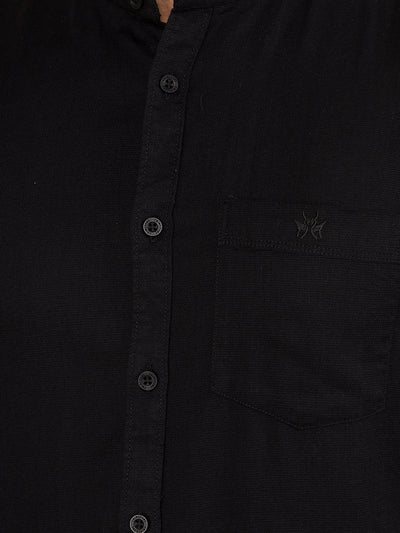 Black 100% Cotton Shirt-Men Shirts-Crimsoune Club