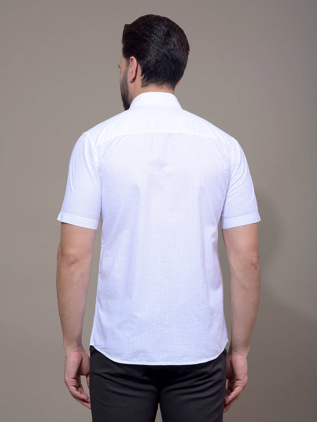 White Vertical Stripes Shirt-Men Shirts-Crimsoune Club