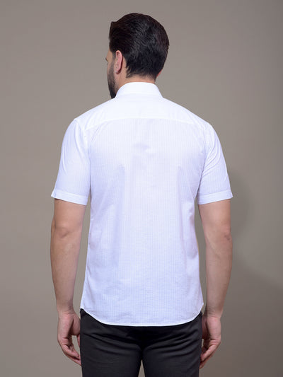 White Vertical Stripes Shirt-Men Shirts-Crimsoune Club