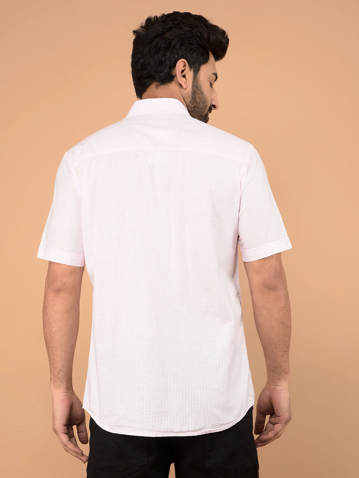 Pink Vertical Stripes Shirt-Men Shirts-Crimsoune Club