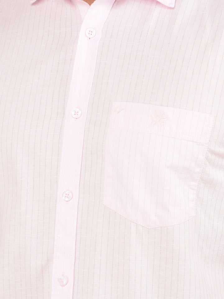 Pink Vertical Stripes Shirt-Men Shirts-Crimsoune Club