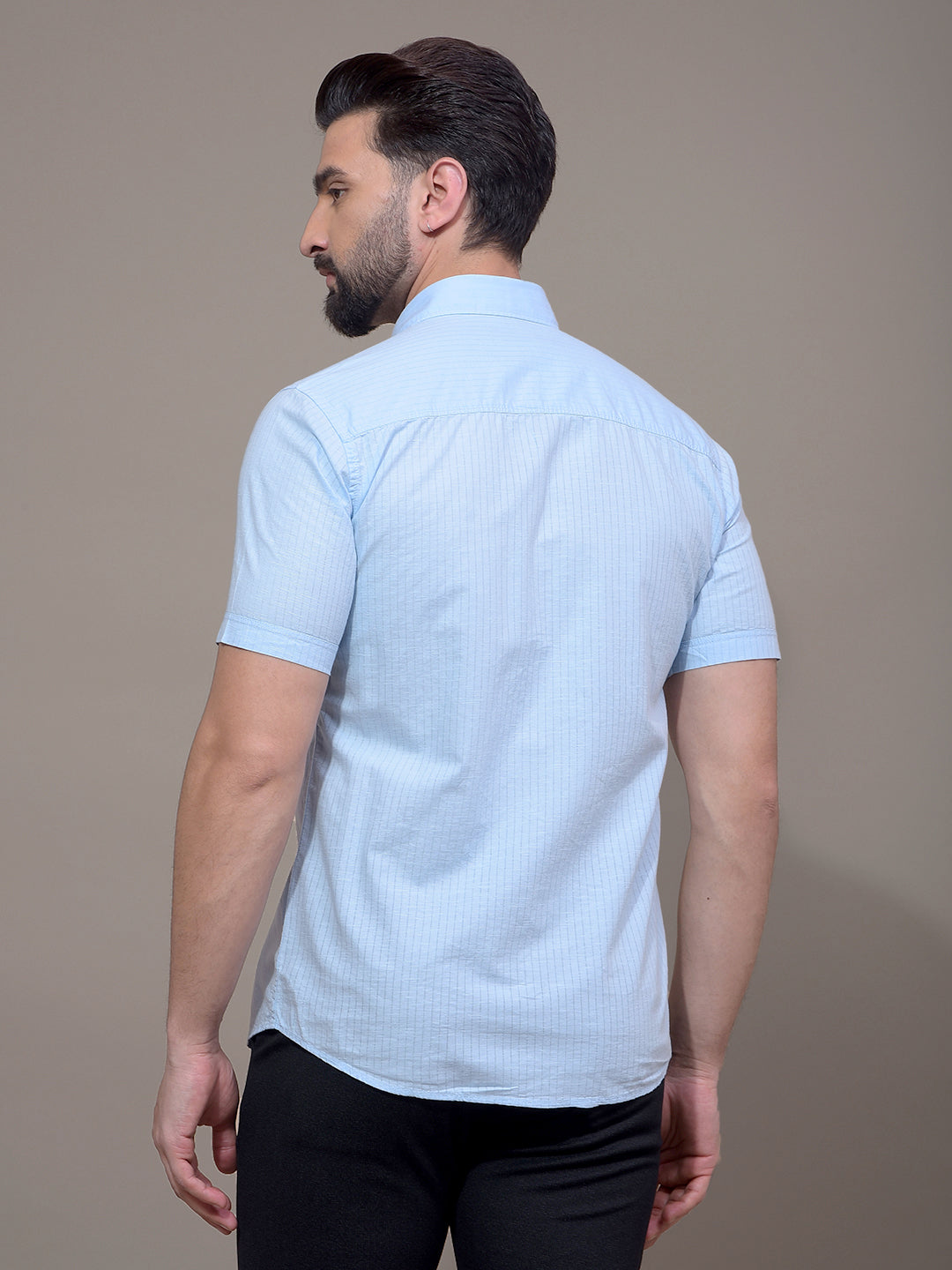 Blue Vertical Stripes Shirt-Men Shirts-Crimsoune Club