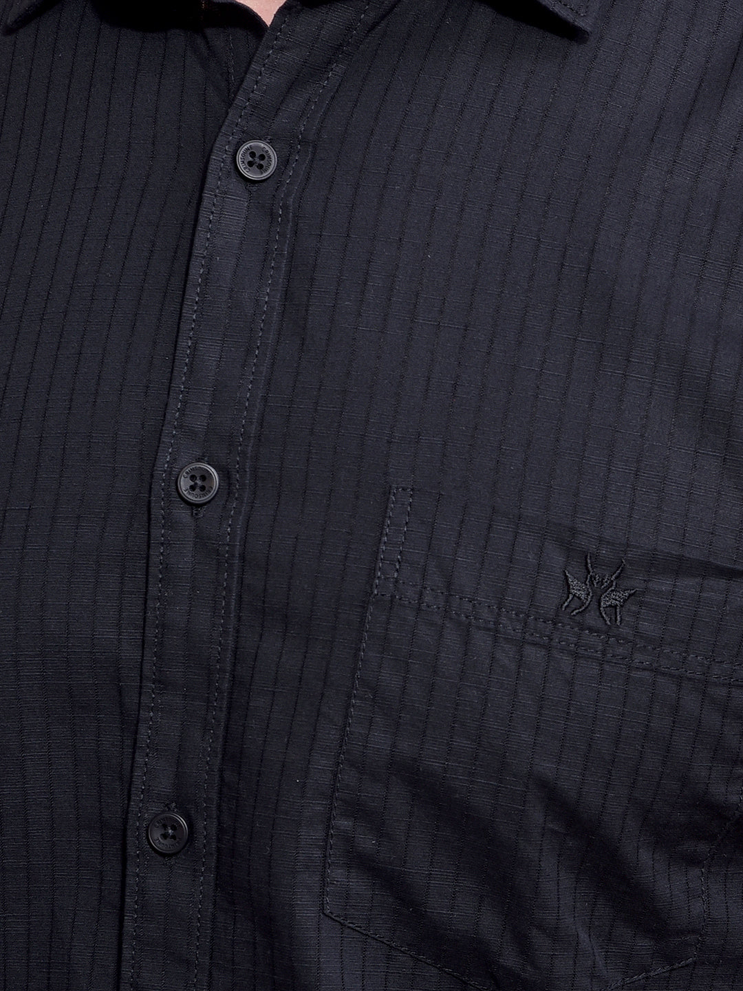 Black Vertical Stripes Shirt-Men Shirts-Crimsoune Club