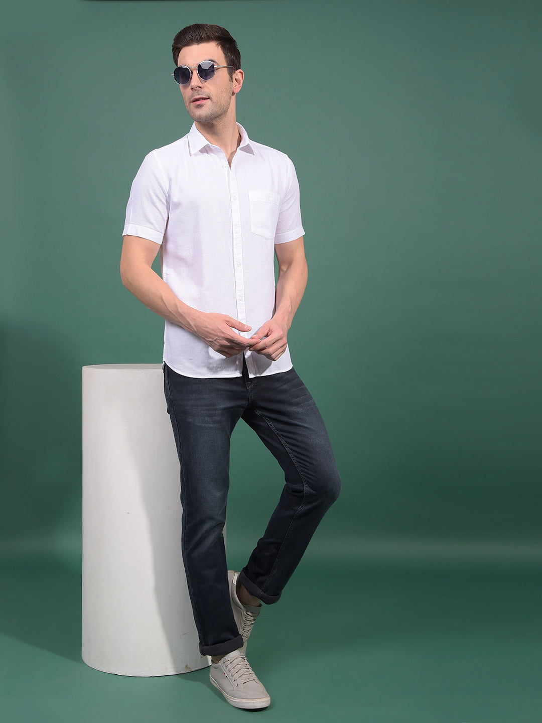 White Printed Shirt-Men Shirts-Crimsoune Club