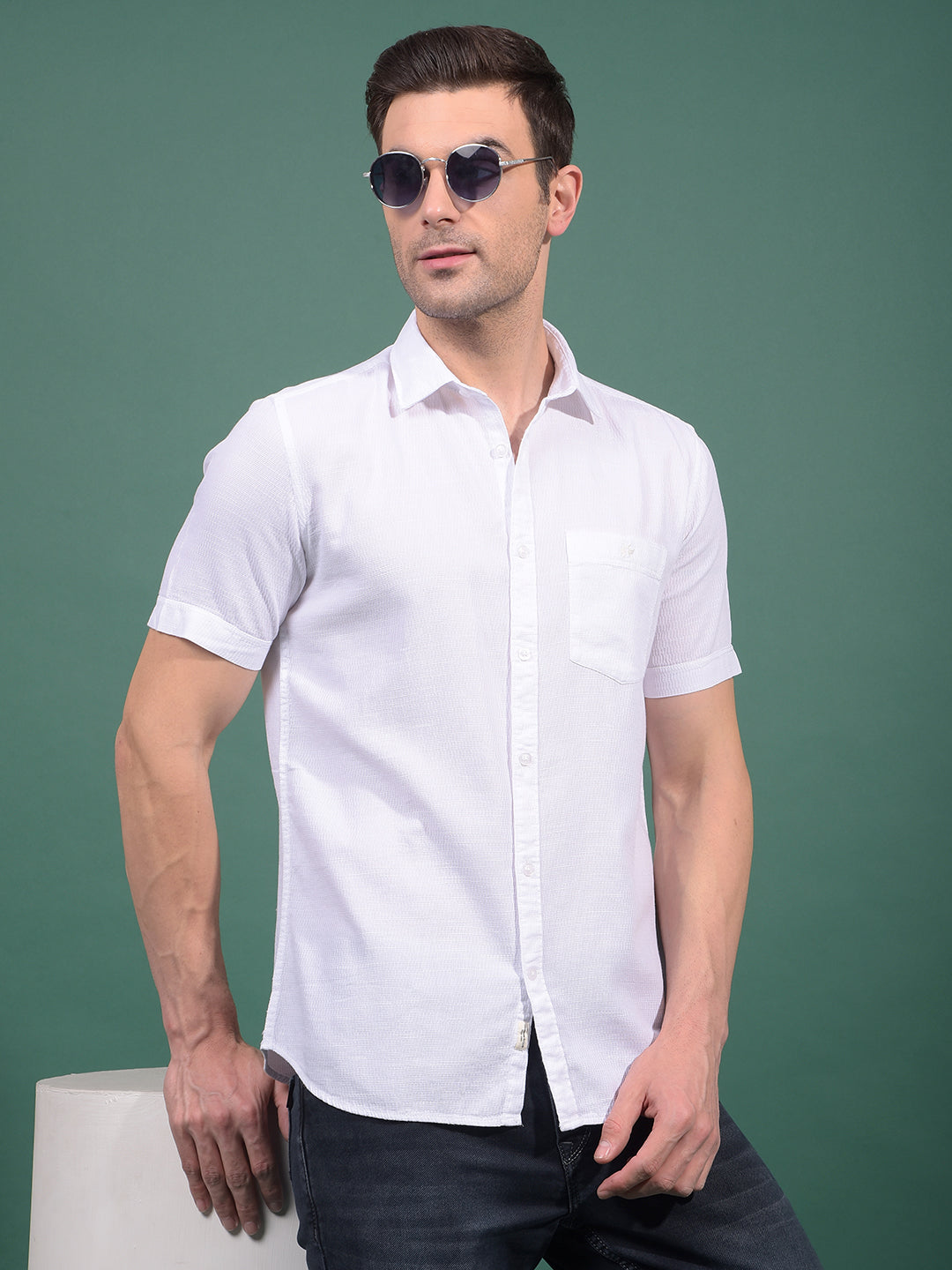 White Printed Shirt-Men Shirts-Crimsoune Club