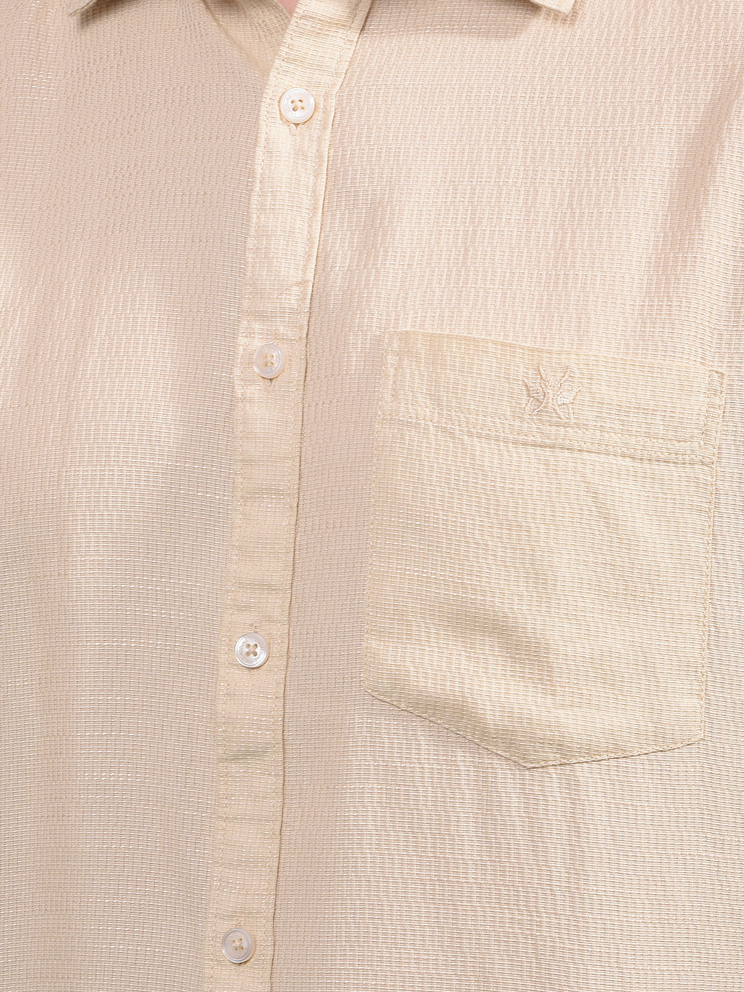Beige Printed Shirt-Men Shirts-Crimsoune Club