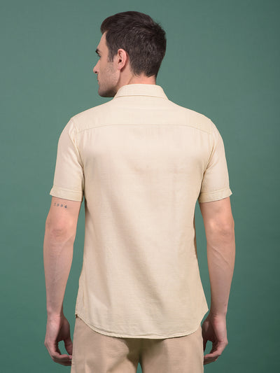 Beige Printed Shirt-Men Shirts-Crimsoune Club