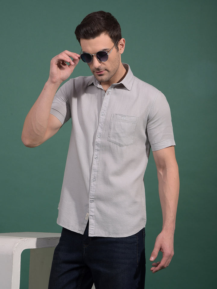 Grey Printed Shirt-Men Shirts-Crimsoune Club
