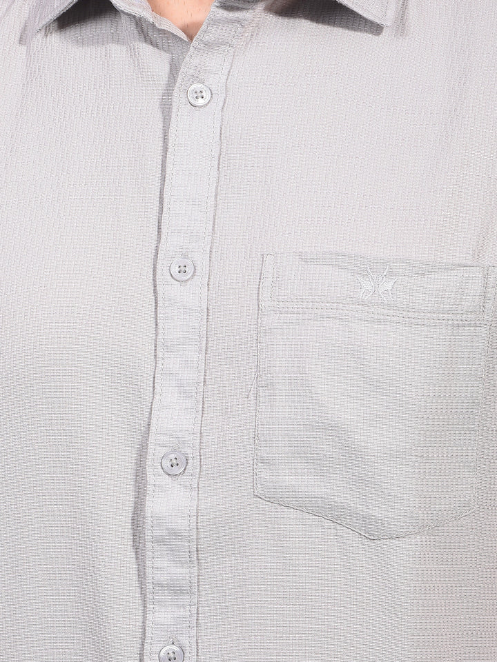 Grey Printed Shirt-Men Shirts-Crimsoune Club