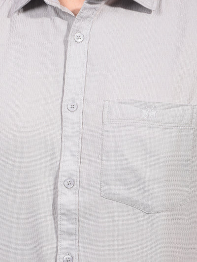 Grey Printed Shirt-Men Shirts-Crimsoune Club
