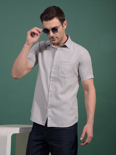 Grey Printed Shirt-Men Shirts-Crimsoune Club