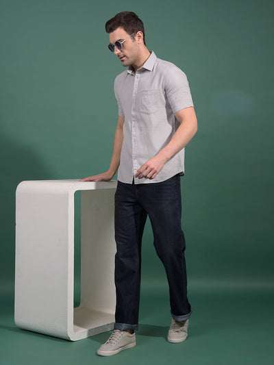 Grey Printed Shirt-Men Shirts-Crimsoune Club