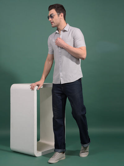 Grey Printed Shirt-Men Shirts-Crimsoune Club