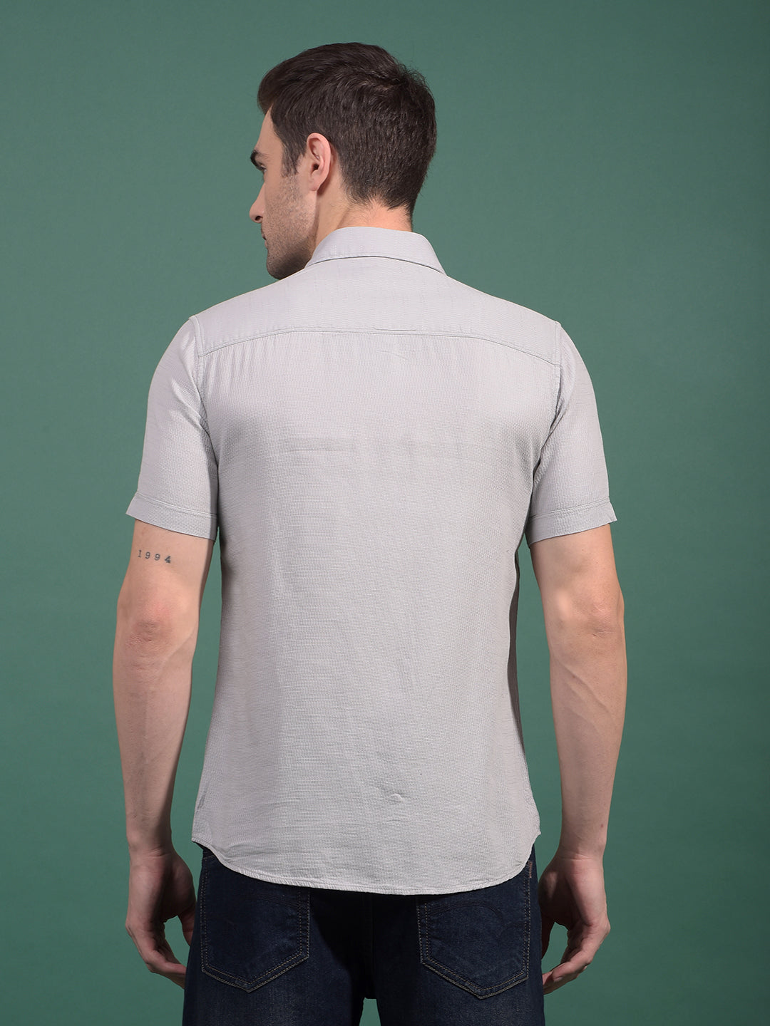 Grey Printed Shirt-Men Shirts-Crimsoune Club