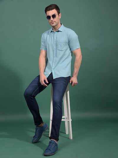Green Printed Shirt-Men Shirts-Crimsoune Club