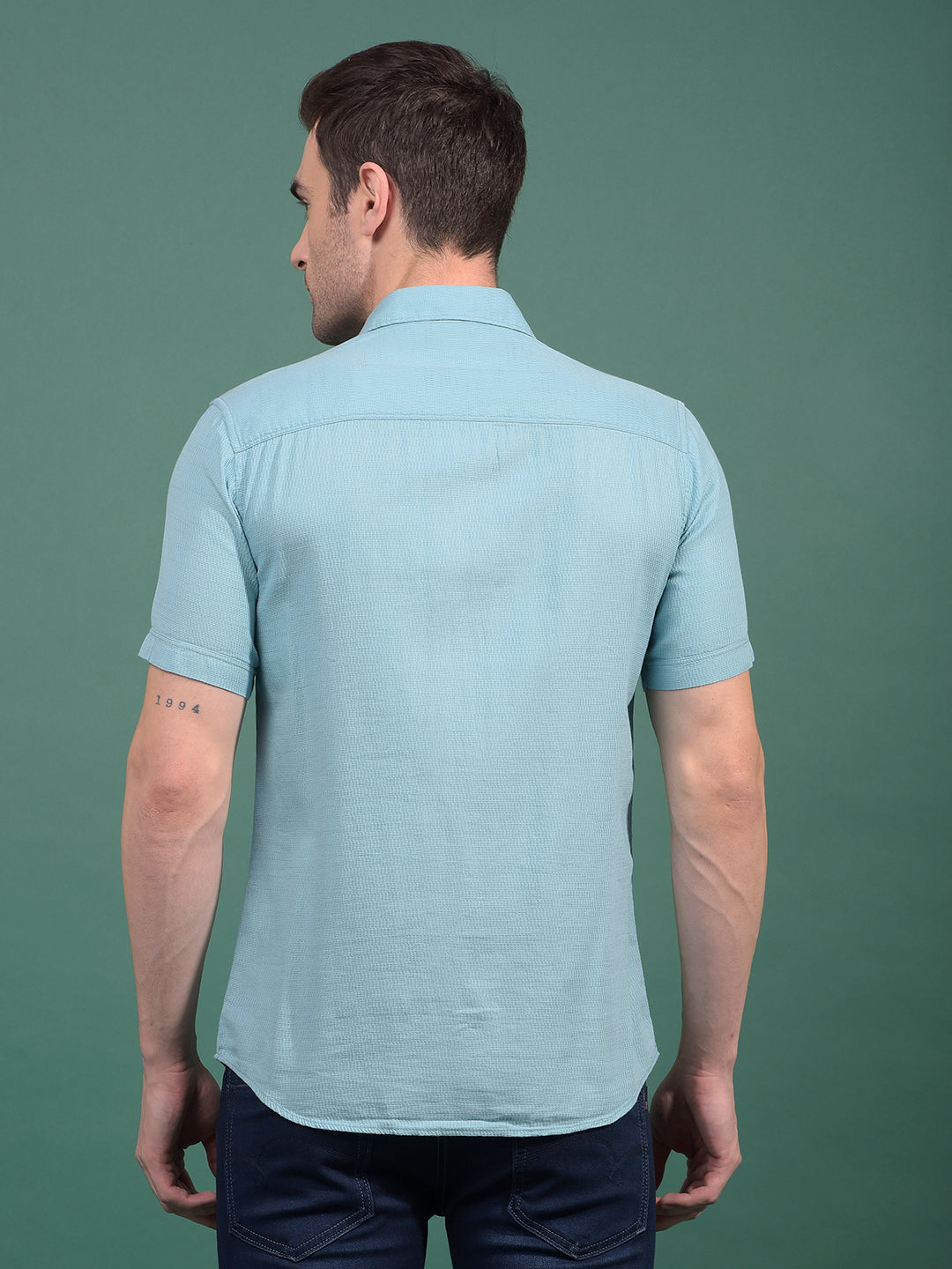 Green Printed Shirt-Men Shirts-Crimsoune Club