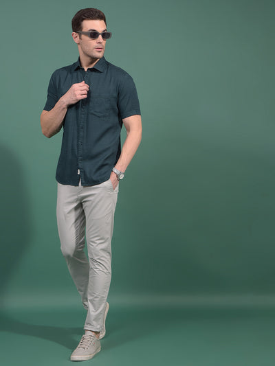 Green Printed Shirt-Men Shirts-Crimsoune Club