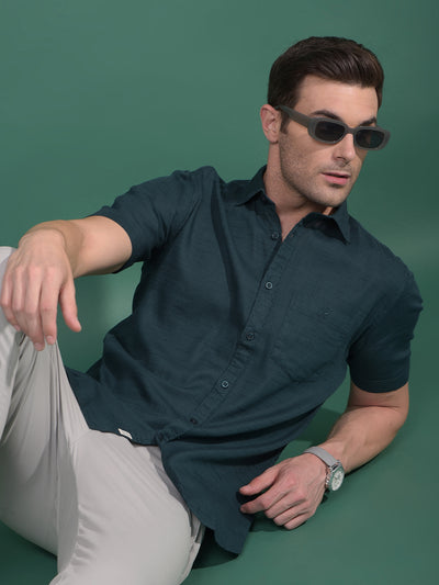 Green Printed Shirt-Men Shirts-Crimsoune Club
