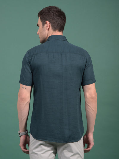 Green Printed Shirt-Men Shirts-Crimsoune Club
