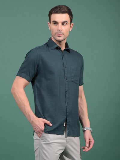 Green Printed Shirt-Men Shirts-Crimsoune Club