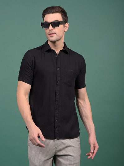 Black Printed Shirt-Men Shirts-Crimsoune Club