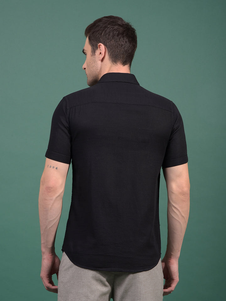 Black Printed Shirt-Men Shirts-Crimsoune Club