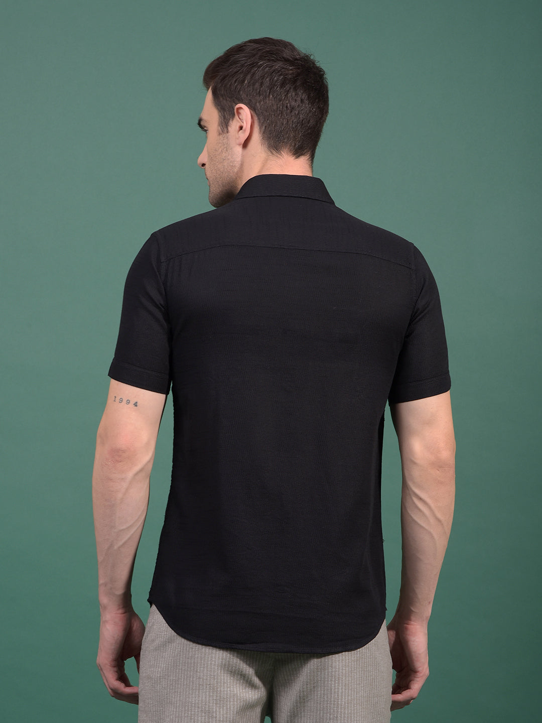 Black Printed Shirt-Men Shirts-Crimsoune Club