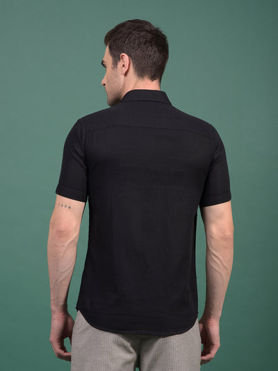 Black Printed Shirt-Men Shirts-Crimsoune Club