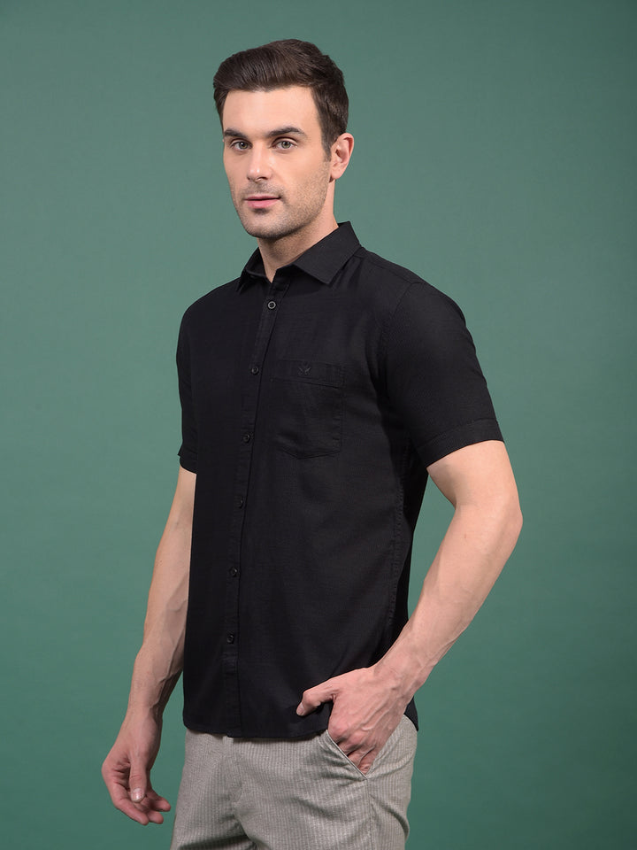 Black Printed Shirt-Men Shirts-Crimsoune Club