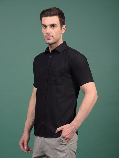 Black Printed Shirt-Men Shirts-Crimsoune Club