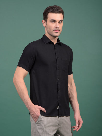 Black Printed Shirt-Men Shirts-Crimsoune Club