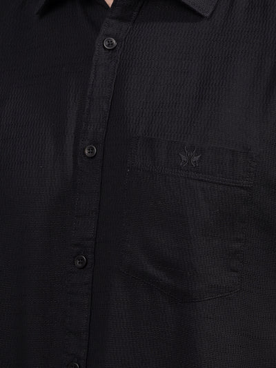 Black Printed Shirt-Men Shirts-Crimsoune Club