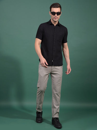 Black Printed Shirt-Men Shirts-Crimsoune Club