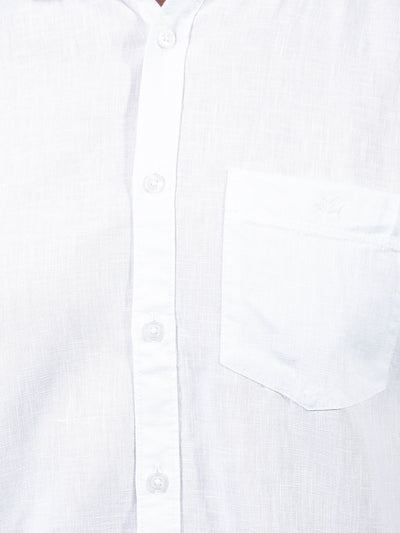 White Linen Shirt-Men Shirts-Crimsoune Club