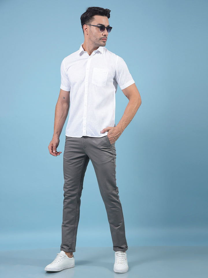 White Linen Shirt-Men Shirts-Crimsoune Club