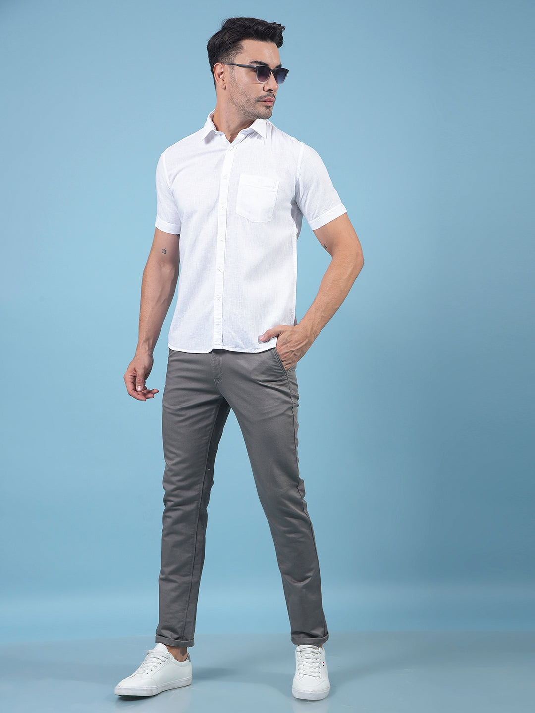 White Linen Shirt-Men Shirts-Crimsoune Club