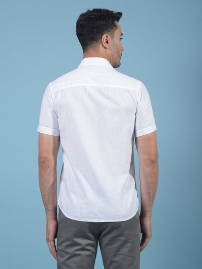 White Linen Shirt-Men Shirts-Crimsoune Club