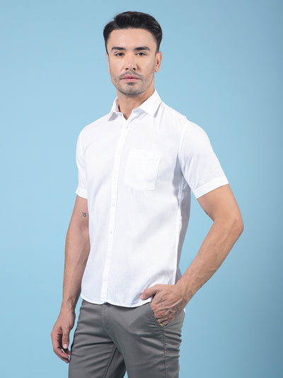 White Linen Shirt-Men Shirts-Crimsoune Club