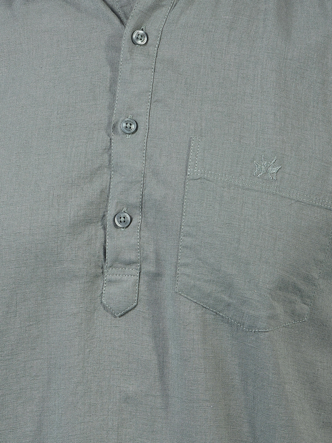 Green Linen Kurta-Men Kurtas-Crimsoune Club