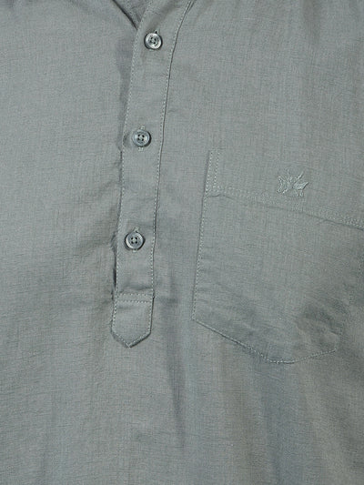 Green Linen Kurta-Men Kurtas-Crimsoune Club