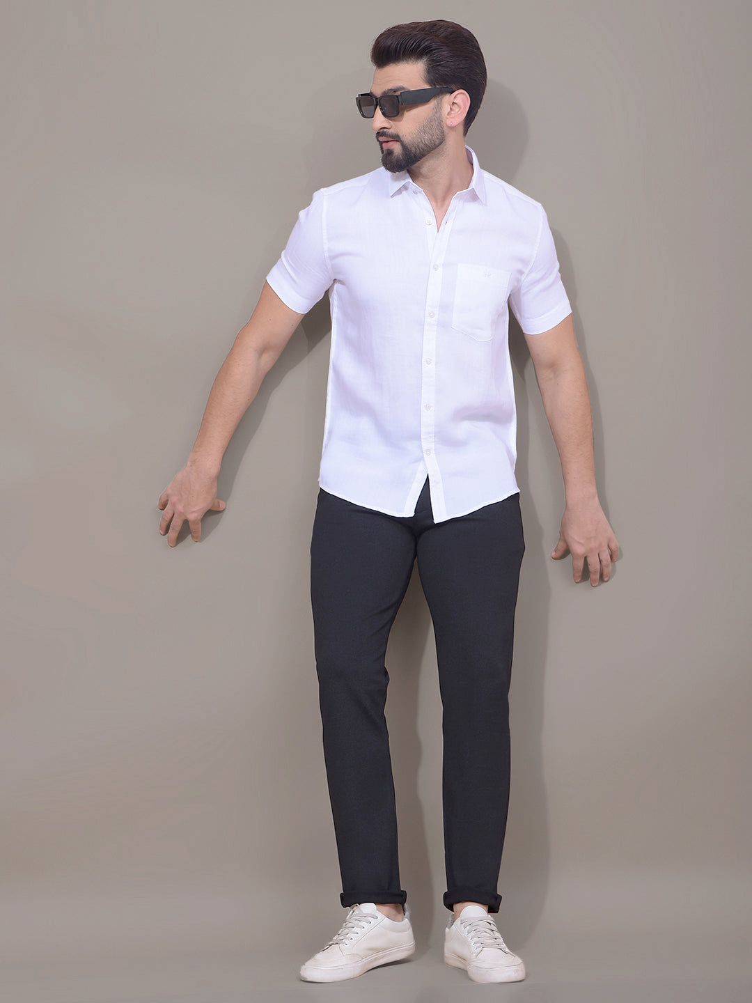 White Printed Shirt-Men Shirts-Crimsoune Club