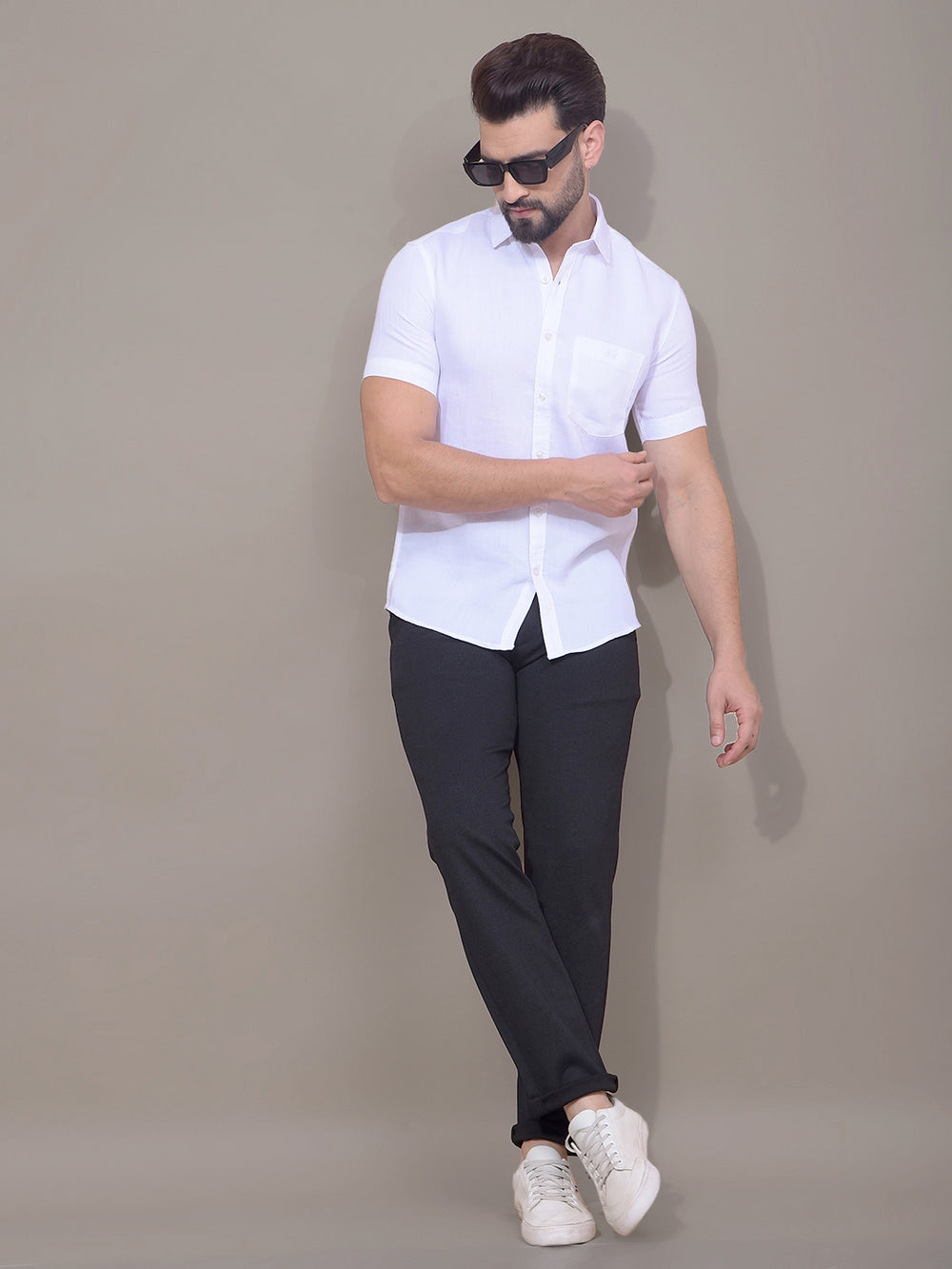 White Printed Shirt-Men Shirts-Crimsoune Club