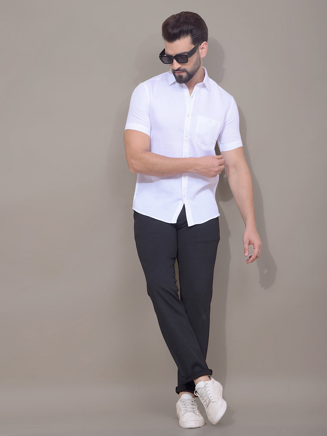 White Printed Shirt-Men Shirts-Crimsoune Club