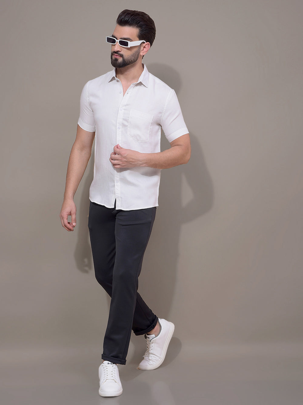Off White Printed Shirt-Men Shirts-Crimsoune Club